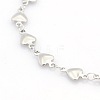Tarnish Resistant Casual Style 304 Stainless Steel Heart Link Chain Bracelets LS-STAS-O036-05P-2