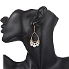 Copper Wired Shell Pearl & Pearl Dangle Earrings EJEW-JE06902-4