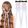 Big Bowknot Polyester Alligator Hair Clips AJEW-CP0008-39D-1