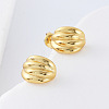Pumpkin Stripe 304 Stainless Steel Stud Earrings for Women VG3470-5