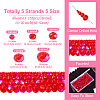 5 Strands 5 Size Transparent Electroplate Glass Beads Strands GLAA-TA0001-96A-3
