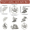 48Pcs 6 Styles Tibetan Style Alloy Pendants FIND-SC0019-41-2