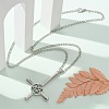 Christian Upside Down Cross & Star Alloy Pendant Pendant Twisted Chain Necklaces for Women LS-NJEW-NH0001-03P-1