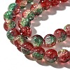 Christmas Theme Crackle Glass Beads Strands X1-CCG-C002-8mm-12-3