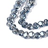 Electroplate Transparent Glass Beads Strands EGLA-Q133-01A-02-3