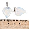 Opalite Heart Pendants G-H073-03P-16-3