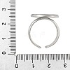Non-Tarnish 304 Stainless Steel Cuff Ring Settings STAS-E202-02F-P-3