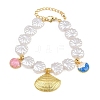 Ocean Brass Enamel Charm Bracelets for Women KK-CBA68DA-15B-G-4