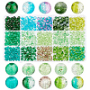   750Pcs 15 Styles Baking Painted Crackle & Frosted & Spray Painted Glass Beads CCG-PH0001-17-1