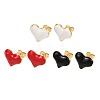 Brass Heart Stud Earrings EJEW-C152-05C-2