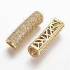 Brass Micro Pave Cubic Zirconia Tube Beads ZIRC-N025-58G-1