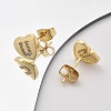 Rack Plating Brass Micro Pave Clear Cubic Zirconia Stud Earrings EJEW-K299-01G-U-3