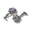 Angel Brass Natural Lepidolite Pendants KK-D361-02AS-15-2
