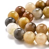 Natural Golden Silk Jade Beads Strands G-O199-04B-3