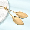 Adjustable 304 Stainless Steel Leaf Pendant Lariat Necklaces for Women SA-CBAB727-03G-3