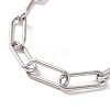 Tarnish Resistant 304 Stainless Steel Paperclip Chain Bracelet for Men Women BJEW-E031-03P-01-2