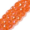 Transparent Electroplate Glass Beads Strands EGLA-N013-T8mm-B09-1