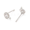 Brass Micro Pave Cubic Zirconia Stud Earring Findings LS-ZIRC-P105-01P-2