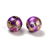 Flower Picture Printed Glass Round Beads GLAA-J087-12mm-B08-2