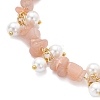 Natural Sunstone Chip Beaded Bracelets for Women BJEW-JB12301-02-3