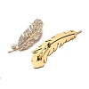 2Pcs 2 Colors 201 Stainless Steel Feather Lapel Pin JEWB-HY0001-29-3