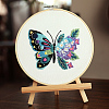 Butterfly & Flower Pattern DIY Embroidery Kits DARK-PW0001-154B-02-1