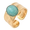 Oval Natural Amazonite Finger Rings RJEW-Z057-12G-06-1