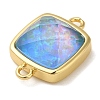 Synthetic Opal Connector Charms KK-S370-04G-03-2