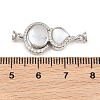 Brass Micro Pave Clear Cubic Zirconia Magnetic Clasps CU-CBA8264-06P-2