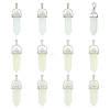 12Pcs 3 Colors Bullet Glass Pointed Luminous Pendants FIND-FH0005-53-1