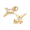 Brass Micro Pave Clear Cubic Zirconia Charms CU-CBAF0F8-16F-G-2
