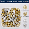 500Pcs 2 Colors ABS Plastic Beads KY-SP0001-39-2