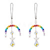2Pcs Glass Crystal Prism Rainbow Angel Hanging Suncatchers HJEW-TADJ0016-2