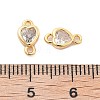 Brass Clear Cubic Zirconia Connector Charms KK-G516-11G-3