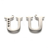 Tarnish Resistant 304 Stainless Steel Letter Pendant Rhinestone Settings STAS-Y006-61P-U-2