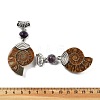 Natural Amethyst Fossil Snail Pendants G-F062-16-2