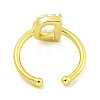 Rack Plating Brass Open Cuff Rings for Women RJEW-F162-01G-D-3