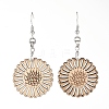 Undyed Wood Dangle Earrings & Pendant Necklaces Jewelry Sets SJEW-JS01057-7