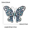 Butterfly Alloy Rhinestone Brooches PW-WG40679-02-2