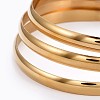 Fashion 201 Stainless Steel Bangle Sets BJEW-L664-024A-G-1-3