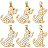 6Pcs Brass Micro Pave Cubic Zirconia Pendants ZIRC-BBC0003-10-1