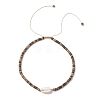 Summer Natural Shell and Coconut Heishi Beaded Necklaces NJEW-JN05177-4