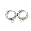 Tarnish Resistant 201 Stainless Steel Huggie Hoop Earring Findings STAS-P283-01Y-P-1