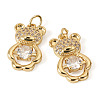 2Pcs Brass Micro Pave Cubic Zirconia Pendants KK-TA0002-81D-1