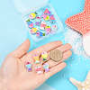 16Pcs 8 Colors Painted Glass Beads LAMP-PA0001-38-3