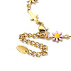 Ion Plating(IP) Enamel Flower & Cross Link Chain Bracelet BJEW-C023-01G-01-4