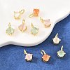 Brass Cat Eye Pendants KK-C251-09A-G-5