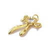 Rack Plating Brass Micro Pave Cubic Zirconia Pendants KK-H473-08B-G-2