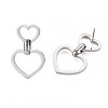 Non-Tarnish 304 Stainless Steel Double Heart Dangle Stud Earrings for Women EJEW-N016-015P-4