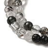 Natural Black Rutilated Quartz Beads Strands G-B090-A01-02-4